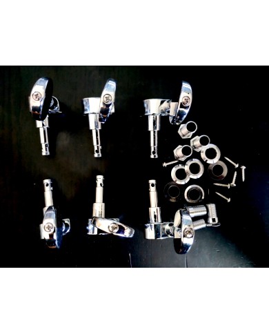 6 Wilkinson Ölbad-Mechaniken, chrom, 3+3 mit großem ovalem Flügelknopf