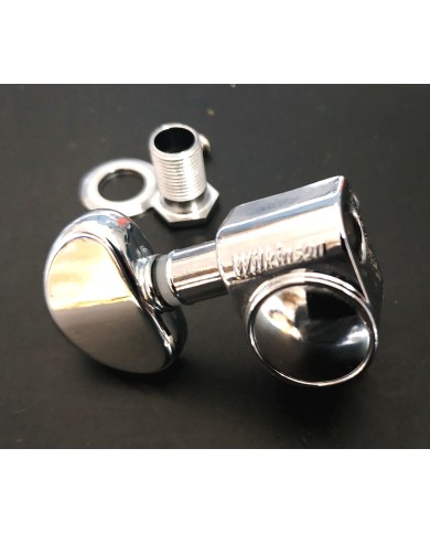 1 gekapselte Wilkinson-Mechanik, verchromt, rechte Seite, mit Bohnenflügel, gerade Schraube