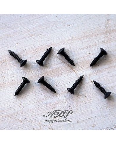 8 kurze schwarze Humbucker-Rahmenschrauben 10x2mm