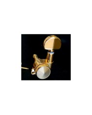 6 Gold JinHo locking Machine head 3x3, "kidney bean" buttons