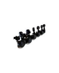 6 in line Black JinHo LEFTY locking Machine head, "kidney bean" buttons