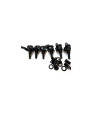 Linkshänder-Mechaniken 6 in Reihe, arretierbar, schwarz, JinHo, Kidney-Flügelgriffe