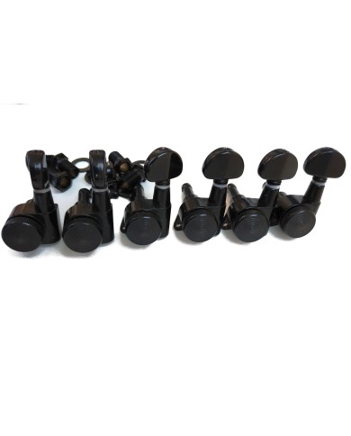 Linkshänder-Mechaniken 6 in Reihe, arretierbar, schwarz, JinHo, Kidney-Flügelgriffe