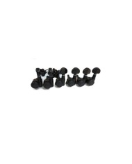 Linkshänder-Mechaniken 6 in Reihe, arretierbar, schwarz, JinHo, Kidney-Flügelgriffe