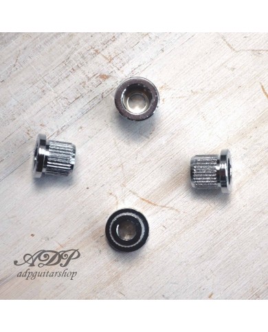 4 Saitenhülsen, Chrom, 3/8" für Bass