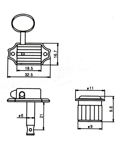6 Wilkinson-Mechaniken, verchromt, 3+3 Kluson-Stil, runder Metallknopf
