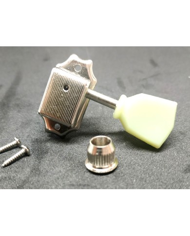 1 Mechanik im Kluson-Stil, Nickel, Tulpenknopf, linke Seite
