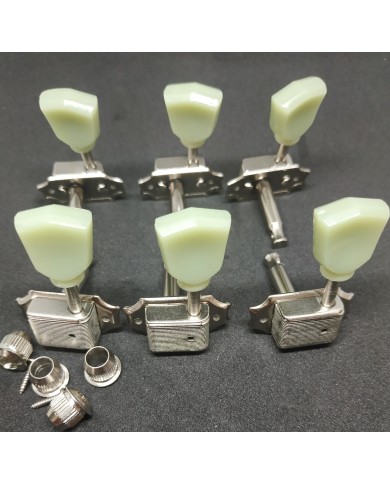 6 Mechaniken Nickel 3+3 im Kluson-Stil, Tulpenflügel