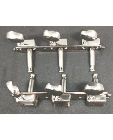 Kluson Vintage-Style-Mechaniken 3+3 auf Platte, ovale Flügel