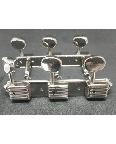 Kluson Vintage-Style-Mechaniken 3+3 auf Platte, ovale Flügel