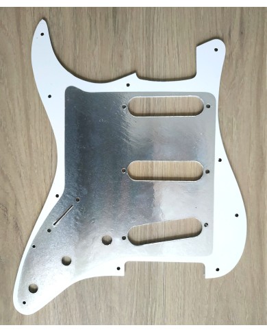 Pickguard Weiß/schwarz/weiß, 3-lagig, 11 Löcher, für Stratocaster ab 72, Potibohrungen 1 cm