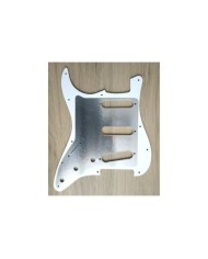 Pickguard Weiß/schwarz/weiß, 3-lagig, 11 Löcher, für Stratocaster ab 72, Potibohrungen 1 cm