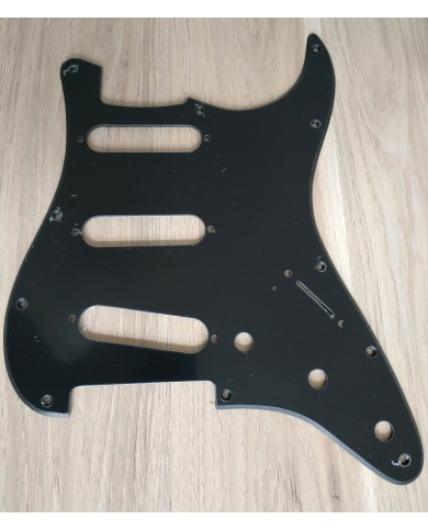 Schwarzes 1-lagiges Schlagbrett mit 11 Löchern für Stratocaster ab 72, Potis 1 cm
