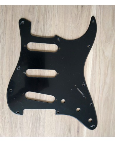 Schwarzes 1-lagiges Schlagbrett mit 11 Löchern für Stratocaster ab 72, Potis 1 cm