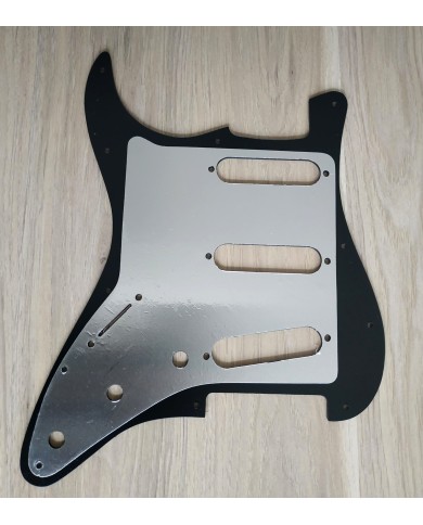 Schwarzes 1-lagiges Schlagbrett mit 11 Löchern für Stratocaster ab 72, Potis 1 cm