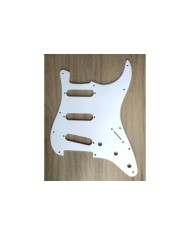 Weißes 1-lagiges 11-Loch-Pickguard für Stratocaster ab 72, Potis 1cm