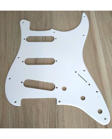 Weißes 1-lagiges 11-Loch-Pickguard für Stratocaster ab 72, Potis 1cm