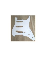 Weißes 1-lagiges 11-Loch-Pickguard für Stratocaster ab 72, Potis 1cm