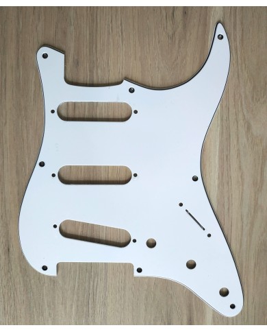 Weißes 3-lagiges Pickguard mit 8 Löchern für Stratocaster Style 57-62's