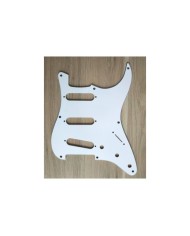 Weißes 3-lagiges Pickguard mit 8 Löchern für Stratocaster Style 57-62's