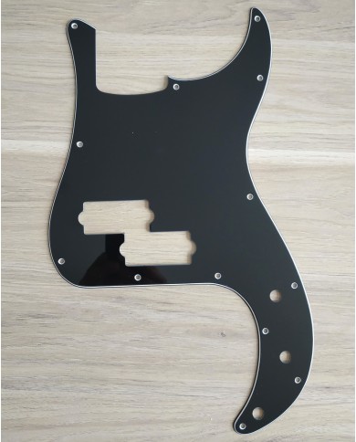 Pickguard für Precision Bass, schwarz, 3-lagig. P-Bass USA, Potilöcher 10 mm