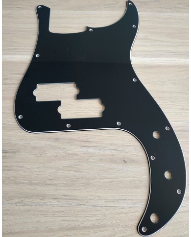 Pickguard für Precision Bass, schwarz, 3-lagig. P-Bass USA, Potilöcher 10 mm