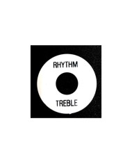 White Gibson Les Paul Rhythm/Treble Ring sticker Toggle Switch Plate LP SG, black lettering