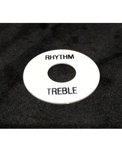 Selbstklebende weiße Les Paul Rhythm/Treble Platte für LP SG, schwarze Schrift