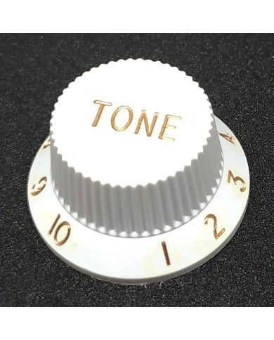 1 weißer UFO-Tone-Reglerknopf für Stratocaster, metrische Größe