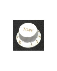 1 weißer UFO-Tone-Reglerknopf für Stratocaster, metrische Größe