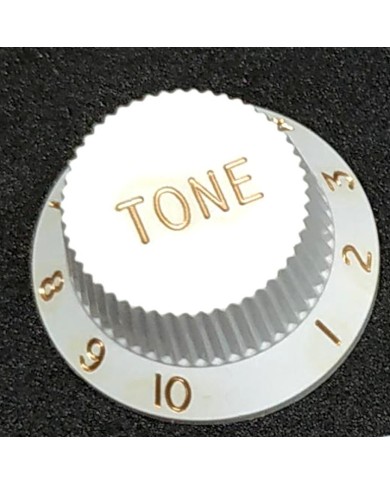 1 weißer UFO-Tone-Reglerknopf für Stratocaster, metrische Größe