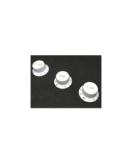 3 Boutons de Potentiometre Blanc pour Stratocaster 1Vol + 2 Tones, Metric size