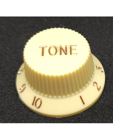 1 cremefarbener UFO-Tonreglerknopf für Stratocaster, metrische Größe