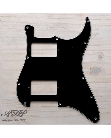 Pickguard HH Schwarz 3-lagig, 11 Löcher, Stratocaster 2 Humbucker