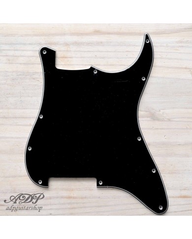 Schwarzes 3-lagiges Pickguard mit 11 Löchern für Stratocaster, ohne Bohrungen für Tonabnehmer/Potis