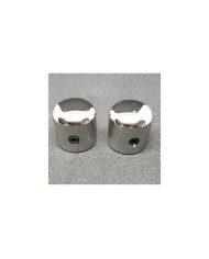 2 gerändelte Dome Telecaster Metallknöpfe, Nickel, für 6-mm-Potis