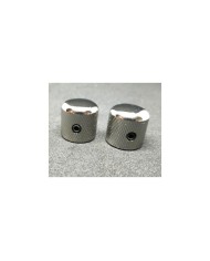 2 gerändelte Dome Telecaster Metallknöpfe, Nickel, für 6-mm-Potis