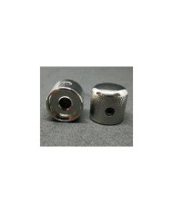 2 gerändelte Dome Telecaster Metallknöpfe, Nickel, für 6-mm-Potis