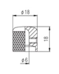 1 Dome-Reglerknopf Telecaster Metall Nickel Feinstruktur für 6-mm-Potis