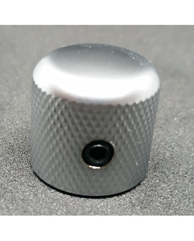 1 Telecaster Dome-Metallknopf, Satin-Chrom, feine Riffelung, für 6-mm-Potis