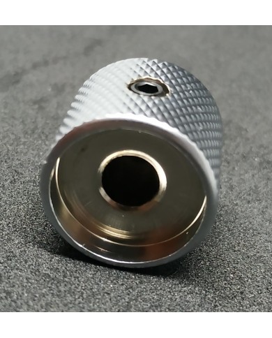 1 Telecaster Dome-Metallknopf, Satin-Chrom, feine Riffelung, für 6-mm-Potis