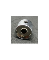 1 Telecaster Dome-Metallknopf, Satin-Chrom, feine Riffelung, für 6-mm-Potis