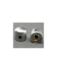 2 Telecaster Dome-Metallknöpfe, satiniertes Chrom, feine Rändelung, für 6-mm-Potis