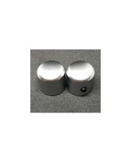 2 Telecaster Dome-Metallknöpfe, satiniertes Chrom, feine Rändelung, für 6-mm-Potis