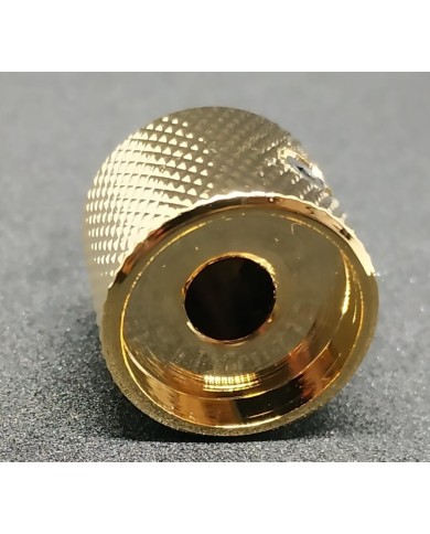 1 Dome-Reglerknopf Telecaster Gold, feine Rändelung, für 6-mm-Potis