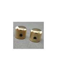2 gerändelte Dome-Reglerknöpfe aus Metall, Gold, für Telecaster-Potis mit 6 mm Achse
