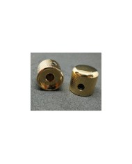2 gerändelte Dome-Reglerknöpfe aus Metall, Gold, für Telecaster-Potis mit 6 mm Achse