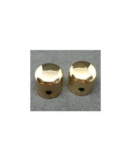 2 gerändelte Dome-Reglerknöpfe aus Metall, Gold, für Telecaster-Potis mit 6 mm Achse