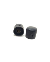 2 schwarze Dome-Knöpfe für Telecaster, feine Rändelung, für 6-mm-Potis