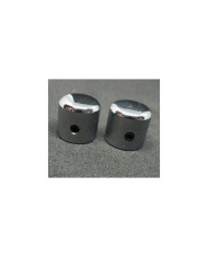 2 gerändelte Telecaster Dome-Knöpfe, Chrom, für 6-mm-Potis